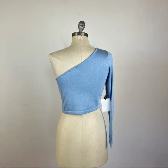 Callahan Blue One Shoulder Knit Top - Picture 5 of 7